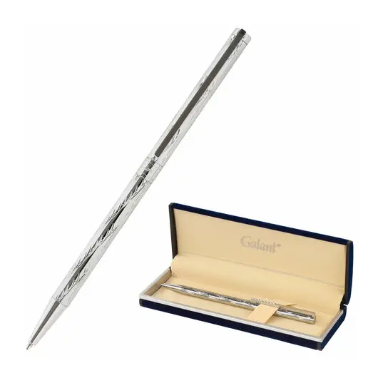 Ручка подарочная шариковая GALANT ASTRON SILVER, корпус серебр., детали хром, 0,7мм, синяя, 143527, фото 12