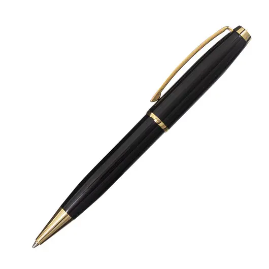 Ручка подарочная шариковая GALANT ABRIS, корпус черный, золотистые детали, 0,7мм, синяя, 143500, фото 3