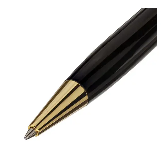 Ручка подарочная шариковая GALANT ABRIS, корпус черный, золотистые детали, 0,7мм, синяя, 143500, фото 5