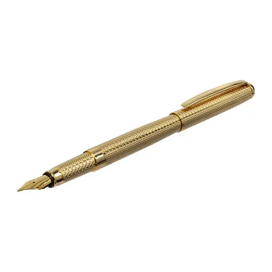 Ручка подарочная перьевая GALANT VERSUS, корпус золотистый, детали золотистые, 0,8мм, синяя, 143528, фото 4