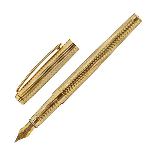 Ручка подарочная перьевая GALANT VERSUS, корпус золотистый, детали золотистые, 0,8мм, синяя, 143528, фото 2