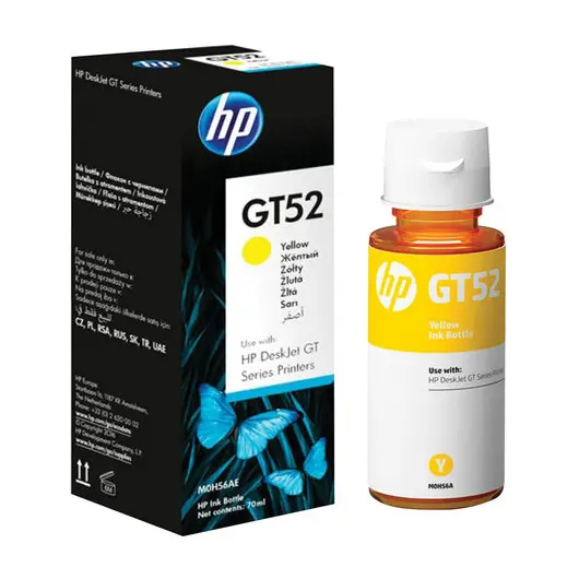 Чернила HP GT52 (M0H56AE) для СНПЧ DeskJet GT 5810/5820, желтый, ресурс 8000 стр., оригинальные, фото 1