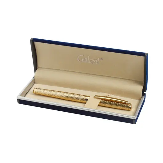 Ручка подарочная перьевая GALANT VERSUS, корпус золотистый, детали золотистые, 0,8мм, синяя, 143528, фото 8