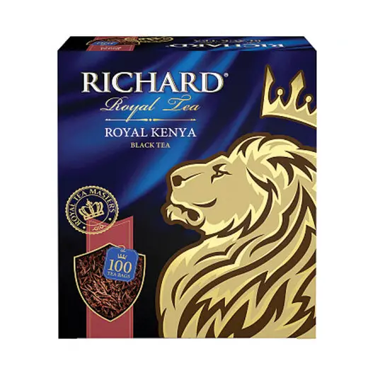 Чай RICHARD &quot;Royal Kenya&quot;, черный, 100 пакетиков по 2 г, 100438, фото 1