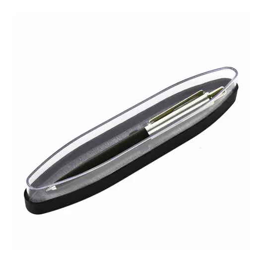Ручка бизнес-класса шариковая BRAUBERG Soprano, СИНЯЯ, корпус серебристый с черным, 0, 143484, фото 1