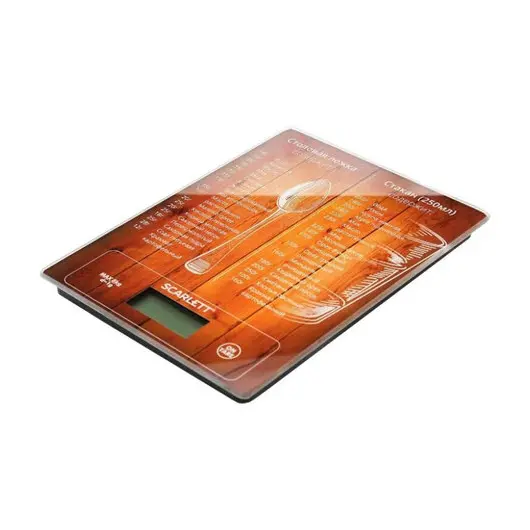 Весы кухонные SCARLETT SC-KS57P19, электронный дисплей, максимальный вес 8кг, тарокомпенсация,стекло, фото 2