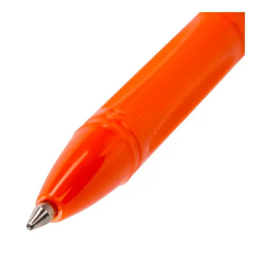 Ручка шариковая масляная BRAUBERG &quot;X-100&quot;, СИНЯЯ, корпус оранжевый, узел 1 мм, линия письма 0,7 мм, 142678, фото 4