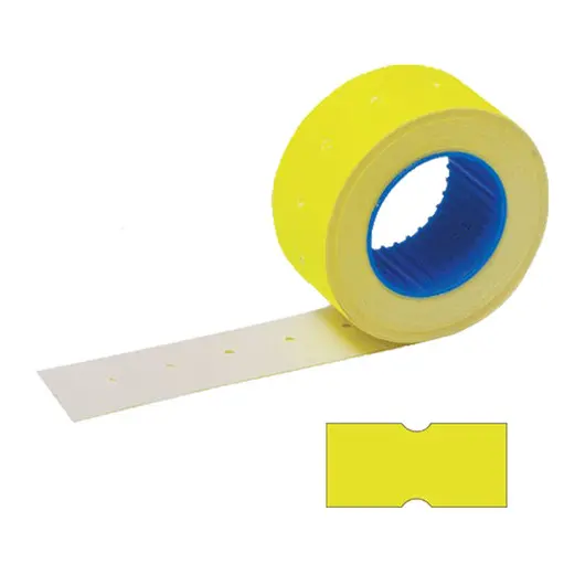 Этикет-лента 21х12 мм, прямоугольная, желтая, КОМПЛЕКТ 100 рулонов по 800 шт., STAFF, 128448, фото 1
