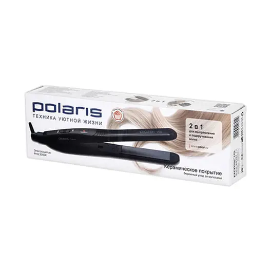 Выпрямитель для волос POLARIS PHS 2090K, 1 режим, 200С, керамика,черный, фото 4