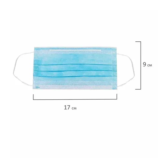 Маска гигиеническая одноразовая SANITERRA, 1 шт., 3-х слойная, на резинке, голубая, фото 4