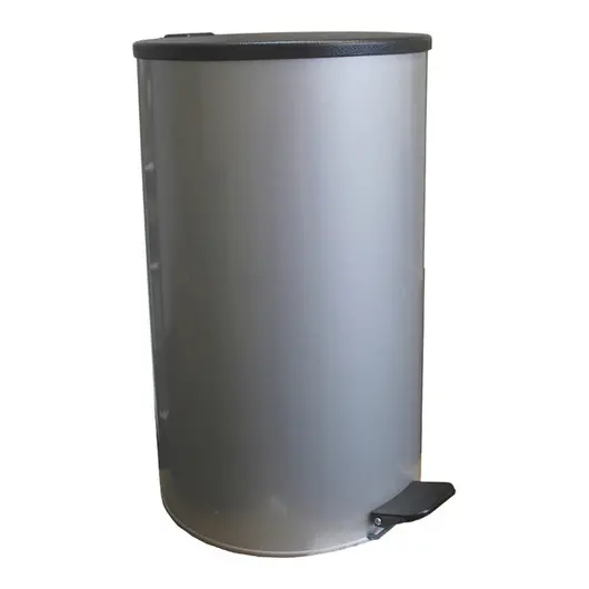 Ведро-контейнер для мусора (урна) Титан,40л,спедалью,круглое,металл, серыйметаллик, фото 1