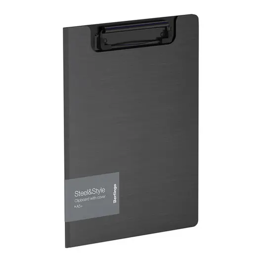 Папка-планшет с зажимом Berlingo &quot;Steel&amp;Style&quot; A5+, 1800мкм, пластик (полифом), черная, фото 1