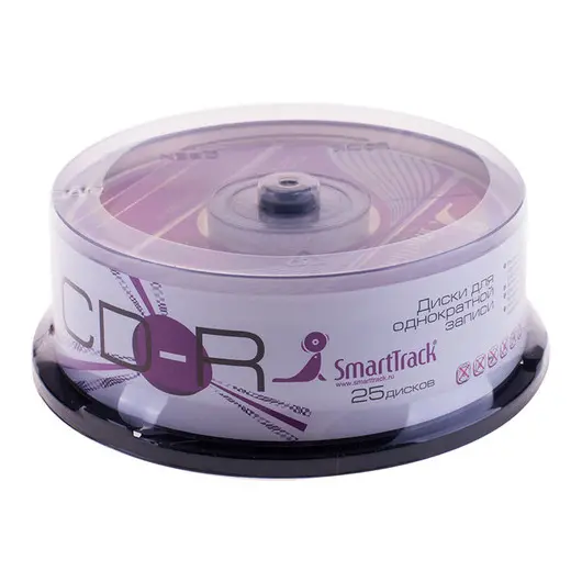 Диск CD-R 700Mb Smart Track 52x Cake Box (25шт), фото 1