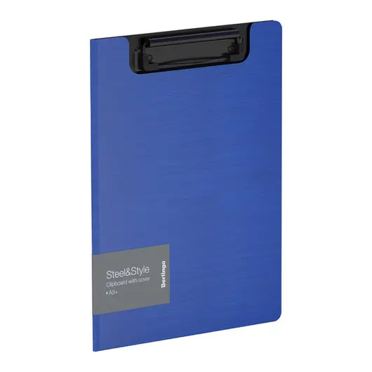 Папка-планшет с зажимом Berlingo &quot;Steel&amp;Style&quot; A5+, 1800мкм, пластик (полифом), синяя, фото 1