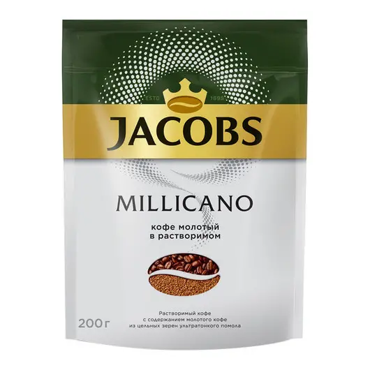 Кофе растворимый Jacobs  &quot;Monarch &quot;Millicano&quot;, сублимированный, с молотым, мягкая упаковка, 200г, фото 1