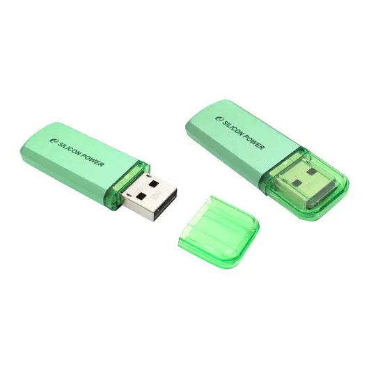 Память SiliconPower &quot;Helios 101&quot;  8GB, USB2.0 Flash Drive, зеленый (металл.корпус), фото 1