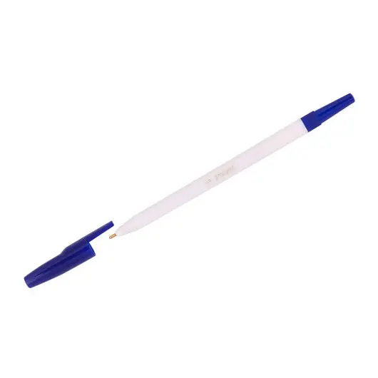Ручка шариковая Стамм &quot;049&quot; синяя, 1,0мм, белый корпус, фото 1