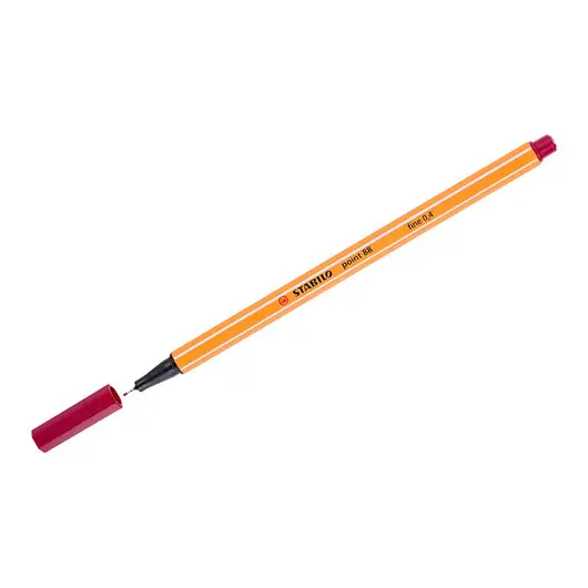 Ручка капиллярная Stabilo &quot;Point 88&quot; темно-красная, 0,4мм, фото 1