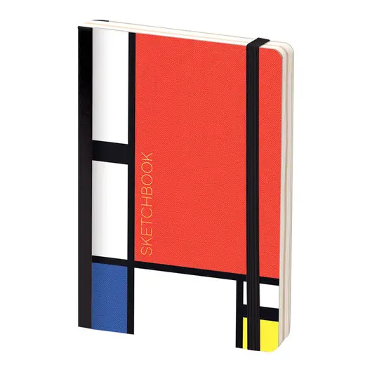Скетчбук - альбом для рисования 80л. B6 &quot;Mondrian&quot;, 100г/м2, тв.обл, карман, доп.листы крафт, фото 1