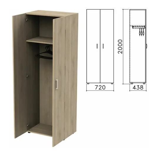 Шкаф для одежды &quot;Приоритет&quot; 720х438х2000 мм, кронберг (КОМПЛЕКТ), фото 1
