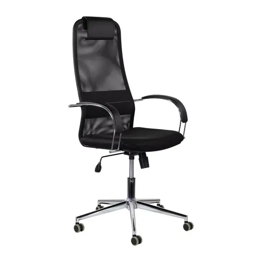 Кресло офисное BRABIX &quot;Pilot EX-610 CH&quot; premium, хром, ткань-сетка, черное, 532417, фото 2