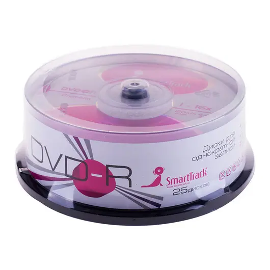 Диск DVD-R 4.7Gb Smart Track 16х Cake Box (25шт), фото 1