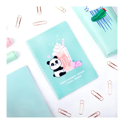 Обложка для паспорта MESHU &quot;Sweet panda&quot;, ПВХ, 2 кармана, фото 1
