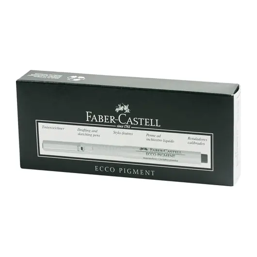 Ручка капиллярная FABER-CASTELL &quot;Ecco Pigment&quot;, ЧЕРНАЯ, корпус серый, линия письма 0,8 мм, 166899, фото 2