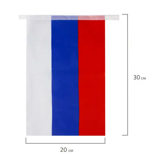 Гирлянда из флагов России, длина 5м, 10 прямоугольных флажков 20х30см, BRAUBERG, 550185, RU25, фото 2