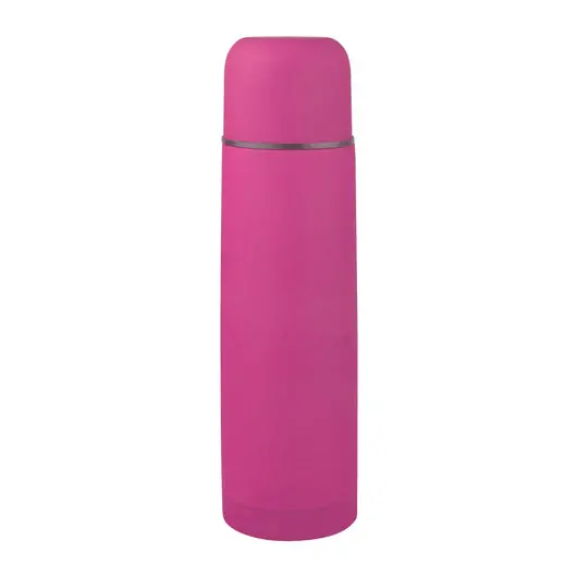 Термос LAIMA классический с узким горлом (2 чашки) 0,5 л, нержавеющая сталь, розовый, 605120, фото 1