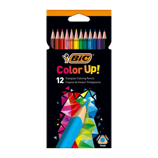Карандаши цветные 12 ЦВЕТОВ BIC &quot;Color UP&quot;, пластиковые, трехгранные, 9505271, фото 3