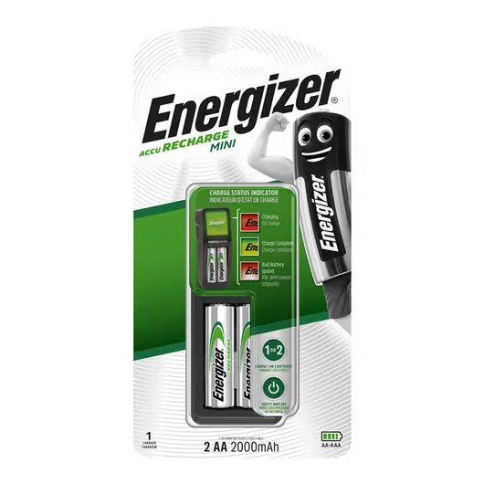 Зарядное устройство Energizer Mini + 2шт. акк. AA (HR06) 2000mAh, фото 1