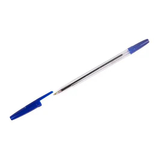 Ручка шариковая Стамм &quot;Оптима&quot; синяя, 1мм, прозрачный корпус, фото 1