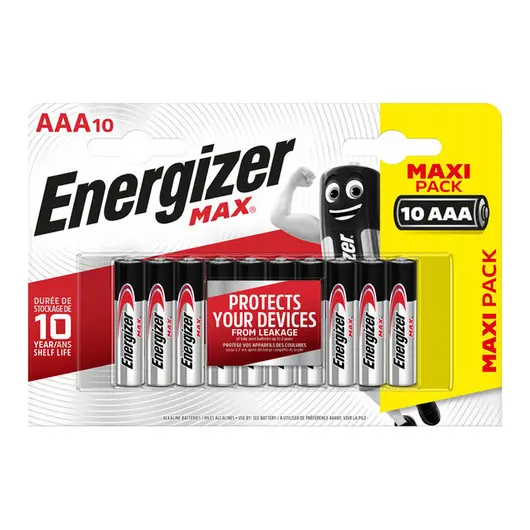 Батарейка Energizer Max AAA (LR03) алкалиновая, 10BL, фото 1