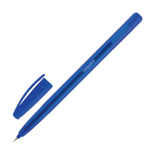 Ручка шариковая масляная в безопасном синем корпусе ПИФАГОР, СИНЯЯ, узел 0,6мм, линия 0,3мм, 143539, фото 2