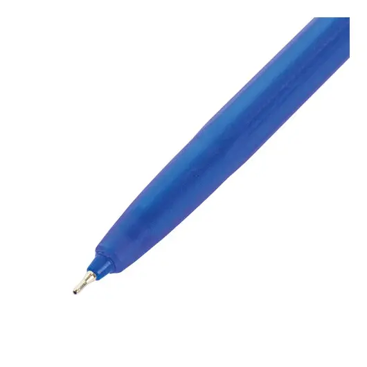 Ручка шариковая масляная в безопасном синем корпусе ПИФАГОР, СИНЯЯ, узел 0,6мм, линия 0,3мм, 143539, фото 4
