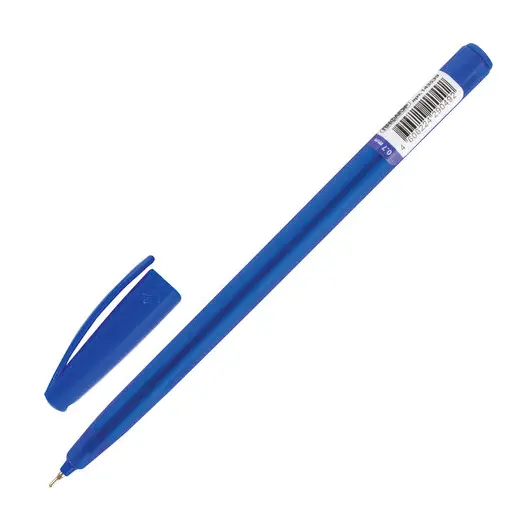 Ручка шариковая масляная в безопасном синем корпусе ПИФАГОР, СИНЯЯ, узел 0,6мм, линия 0,3мм, 143539, фото 1