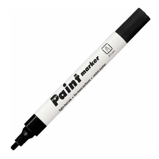 Маркер-краска лаковый (paint marker) ЧЕРНЫЙ CENTROPEN, скошенный наконечник, 1-5 мм, 9100,ш/к 25248, 5 9100 9912, фото 1