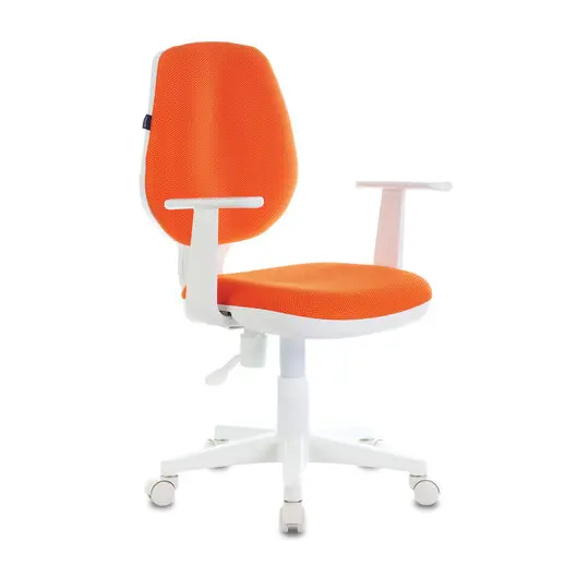 Кресло BRABIX &quot;Fancy MG-201W&quot;, с подлокотниками, пластик белый, оранжевое, 532410, MG-201W_532410, фото 1