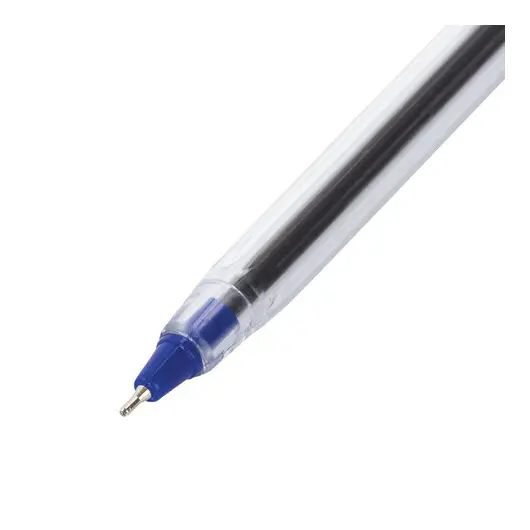 Ручка шариковая масляная STAFF EVERYDAY OBP-409, СИНЯЯ, прозрачная, узел 0,7мм, линия 0,35мм, 143537, фото 4