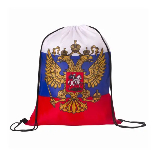 Сумка-мешок на завязках Триколор РФ, с гербом РФ, 32*42 см, BRAUBERG, 228328, RU37, фото 3