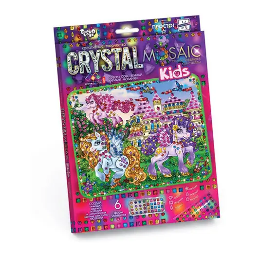 Алмазная мозаика Danko toys &quot;Crystal Mosaic Kids. Пони 2&quot;, европодвес, фото 1