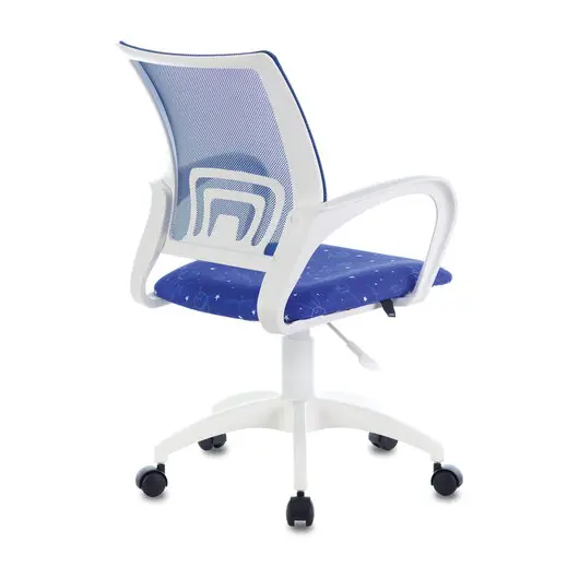 Кресло BRABIX &quot;Fly MG-396W&quot;, с подлокотниками, пластик белый, сетка, темно-синее с рисунком &quot;Space&quot;, 532405, MG-396W_532405, фото 2
