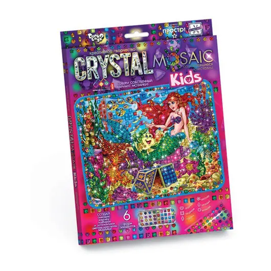 Алмазная мозаика Danko toys &quot;Crystal Mosaic Kids. Русалочка&quot;, европодвес, фото 1