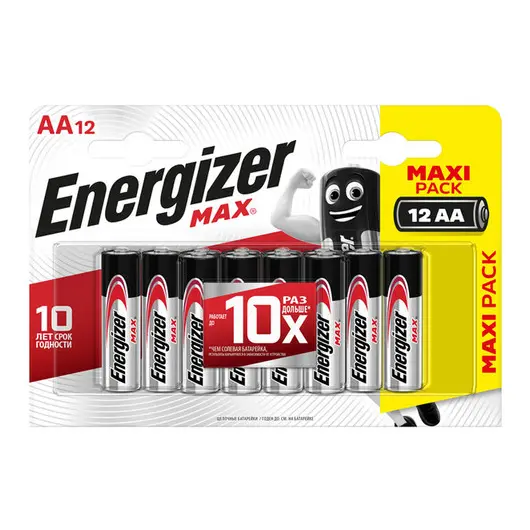 Батарейка Energizer Max АА (LR06) алкалиновая, 12BL, фото 1