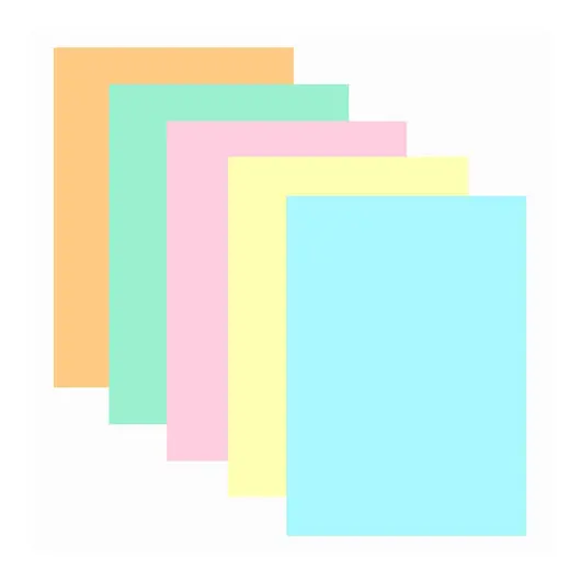Бумага цветная BRAUBERG, А4, 80г/м, 100 л, (5цв.х20л), пастель, для офисной техники, 112460, фото 2