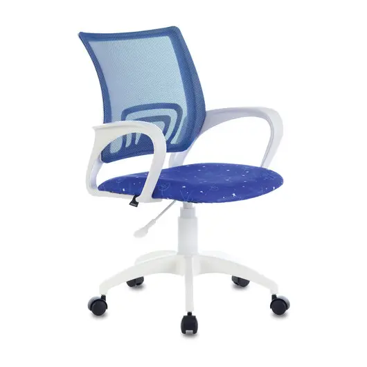 Кресло BRABIX &quot;Fly MG-396W&quot;, с подлокотниками, пластик белый, сетка, темно-синее с рисунком &quot;Space&quot;, 532405, MG-396W_532405, фото 5