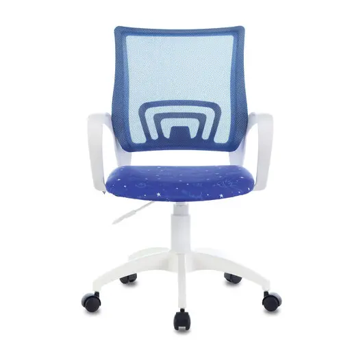 Кресло BRABIX &quot;Fly MG-396W&quot;, с подлокотниками, пластик белый, сетка, темно-синее с рисунком &quot;Space&quot;, 532405, MG-396W_532405, фото 3