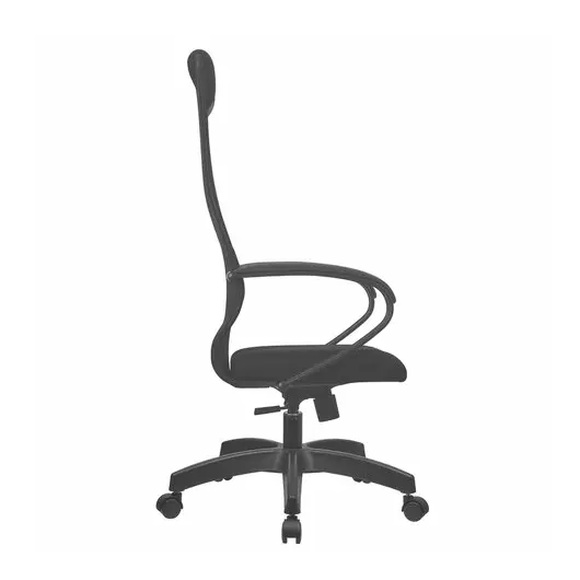 Кресло офисное МЕТТА &quot;SU-B-8&quot; пластик, ткань-сетка, сиденье мягкое, черное, фото 3