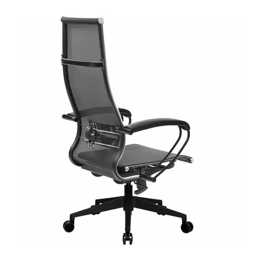 Кресло офисное МЕТТА &quot;К-7&quot; пластик, прочная сетка, сиденье и спинка регулируемые, черное, фото 4